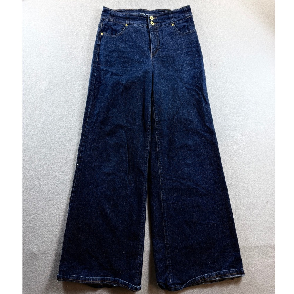 INC International Concepts Wide Leg Jeans Women 10/30 Blue High Rise 30x31